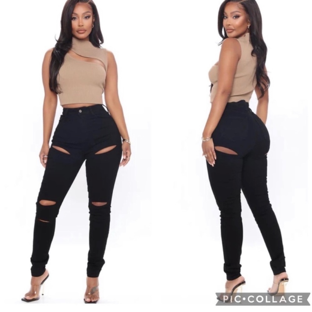 Fashion Nova Cutout Skinny Jeans
